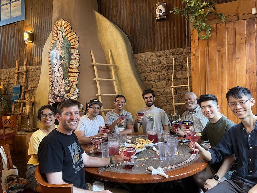 Edwards lab enjoying a delicious Mexican at the Church St. Cafe, Albuquerque